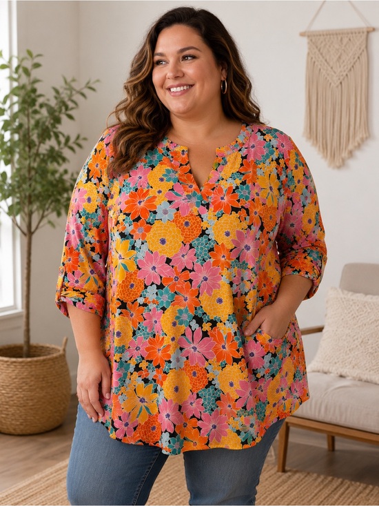 Dear Scarlett Tops - 🌸 Dear Scarlett Plus Size Floral Tunic Top | Size 3XL | NWT 🌸